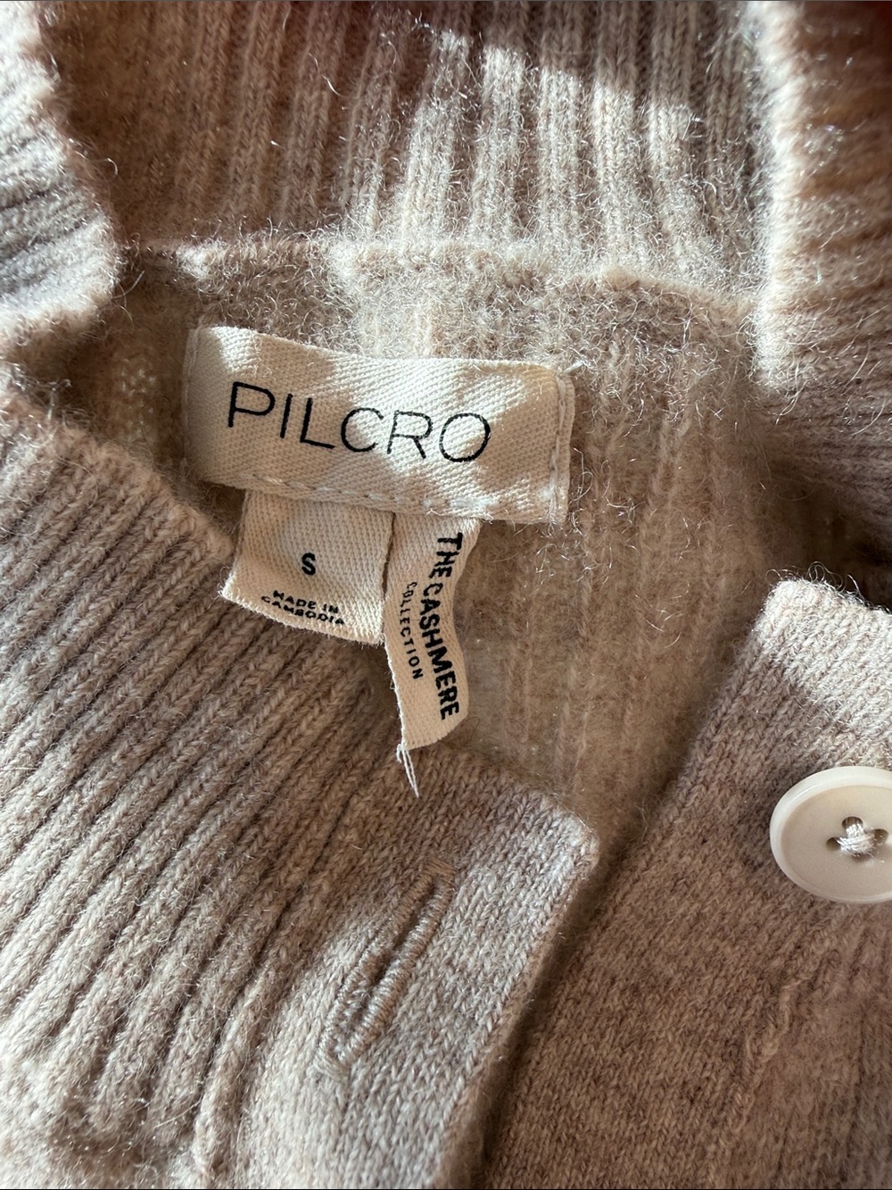 Pilcro Slim Ribbed Button Cashmere Cardigan - Picture 6 of 7